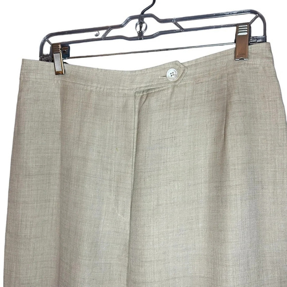 Evan Picone vintage pants linen look tan texture women’s size 16 - Picture 12 of 13